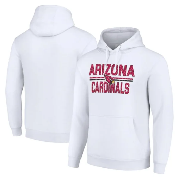 Arizona cardinals starter unisex team mesh print graphic tri blend pullover hoodie White
