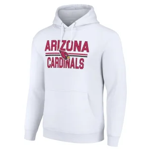 Arizona cardinals starter unisex team mesh print graphic tri blend pullover hoodie White M