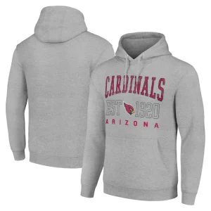 Arizona cardinals starter unisex throwback logo pullover hoodie Heather gray