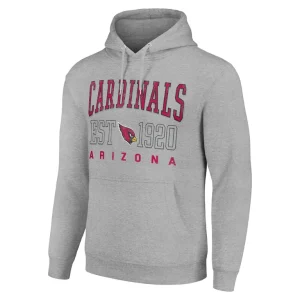 Arizona cardinals starter unisex throwback logo pullover hoodie Heather gray M