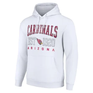 Arizona cardinals starter unisex throwback logo pullover hoodie White M