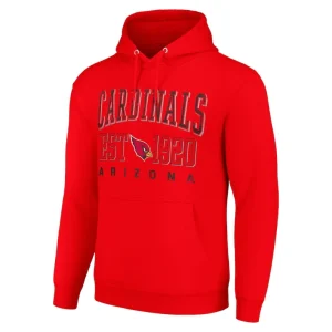 Arizona cardinals starter unisex throwback logo pullover hoodie cardinal Cardinal M