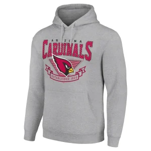 Arizona cardinals starter ‘80s inspired pullover hoodie Heather gray M