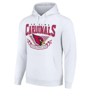 Arizona cardinals starter ‘80s inspired pullover hoodie White M