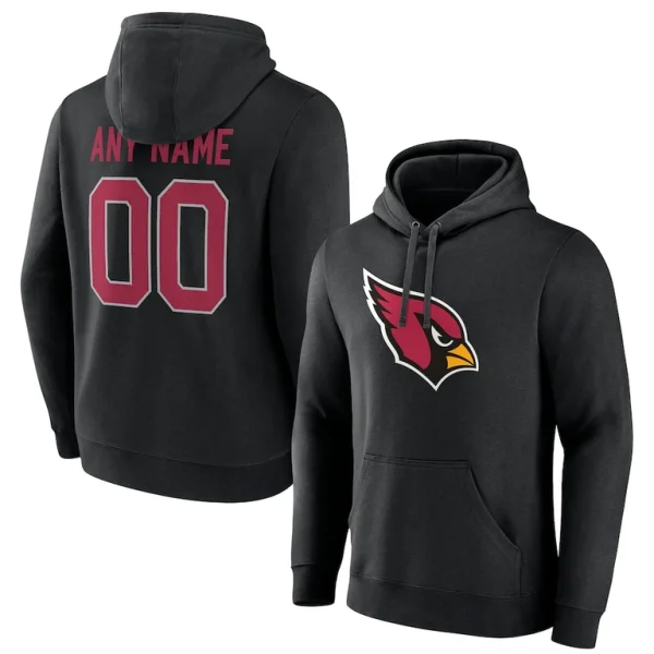 Arizona cardinals team authentic personalized name number pullover hoodie Black