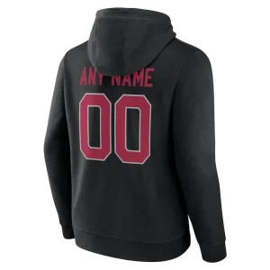 Arizona cardinals team authentic personalized name number pullover hoodie Black L