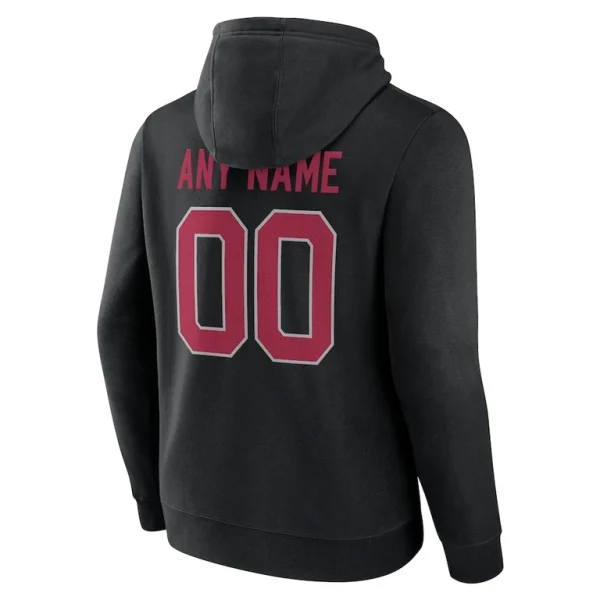 Arizona cardinals team authentic personalized name number pullover hoodie Black L