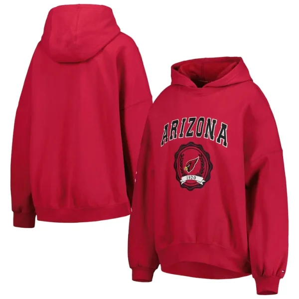 Arizona cardinals tommy hilfiger womens becca drop shoulder pullover hoodie cardinal Cardinal