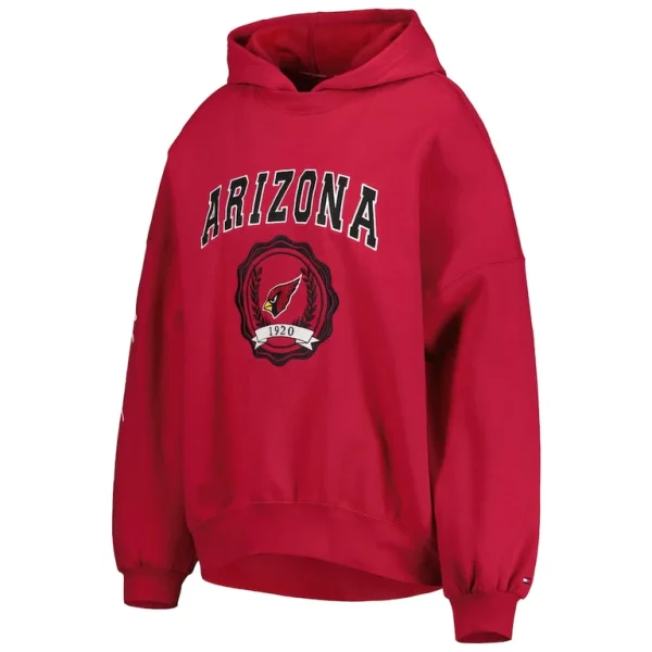 Arizona cardinals tommy hilfiger womens becca drop shoulder pullover hoodie cardinal Cardinal M