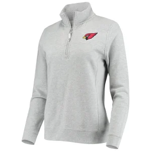 Arizona cardinals vineyard vines womens shep shirt quarter zip sweatshirt Heather gray S