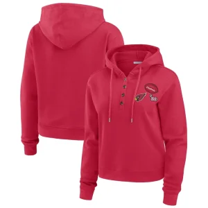 Arizona cardinals wear by erin andrews womens plus size waffle hoodie pullover top cardinal Cardinal