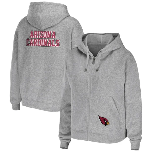 Arizona cardinals wear by erin andrews womens team full zip hoodie Heathered gray