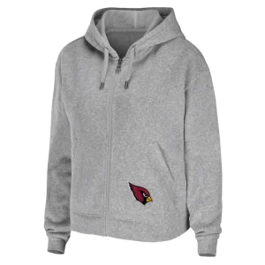 Arizona cardinals wear by erin andrews womens team full zip hoodie Heathered gray S