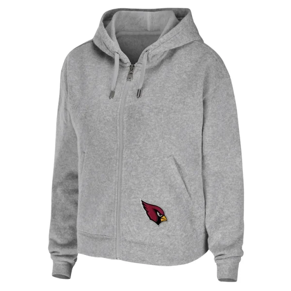 Arizona cardinals wear by erin andrews womens team full zip hoodie Heathered gray S