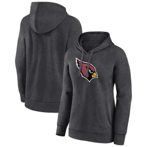 Arizona cardinals womens primary logo pullover hoodie Charcoal