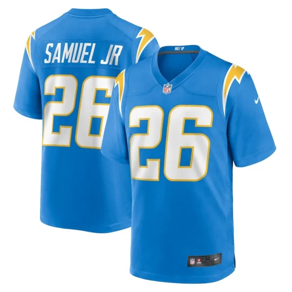 Asante samuel jr. los angeles chargers nike game player jersey Powder blue