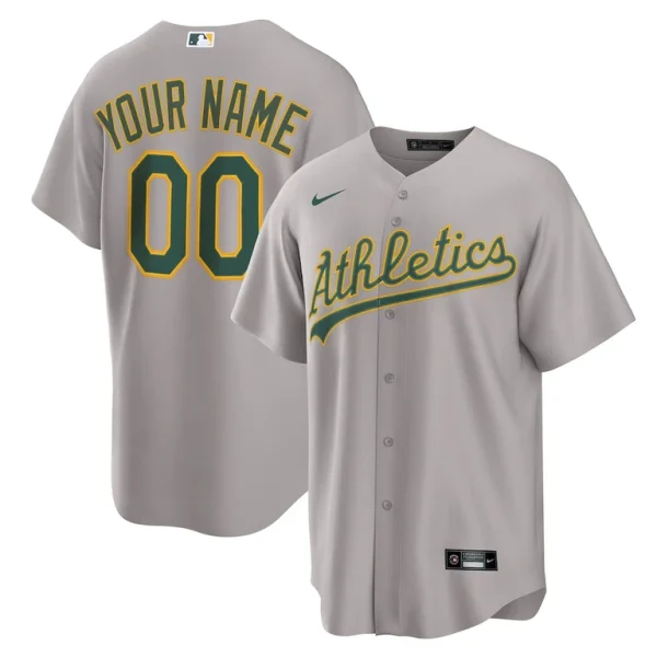 Athletics nike away custom replica 2.0 jersey Gray