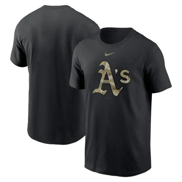Athletics nike camo logo team t shirt Black