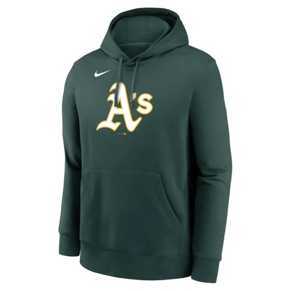 Athletics nike logo club fleece pullover hoodie Green M