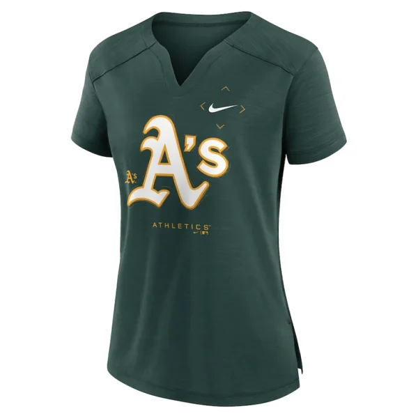 Athletics nike womens pure pride boxy performance notch neck t shirt Green S
