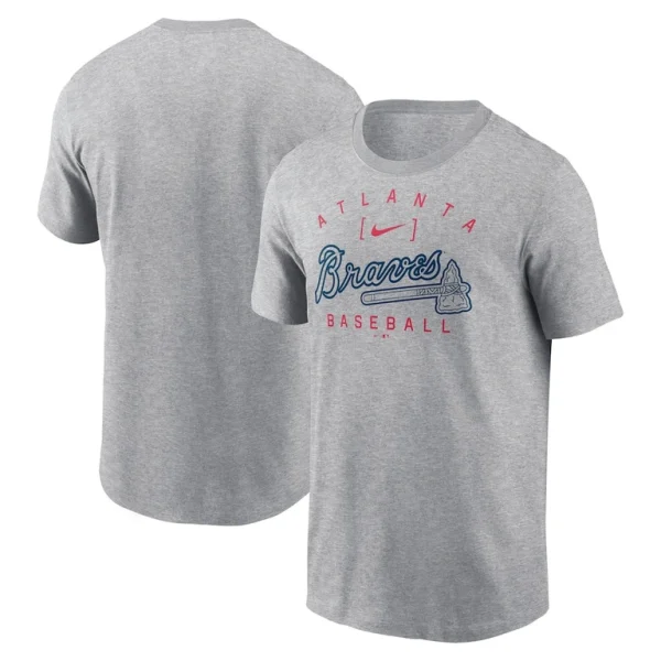 Atlanta braves nike home team athletic arch t shirt Heather gray