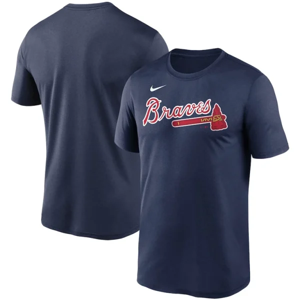 Atlanta braves nike wordmark legend performance t shirt Navy