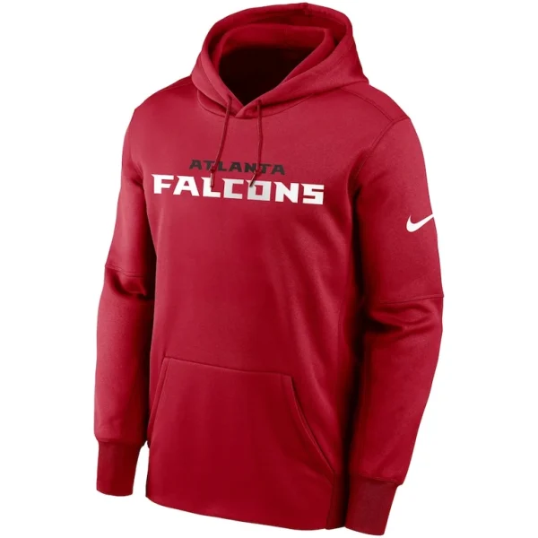Atlanta falcons nike fan gear wordmark performance pullover hoodie Red M
