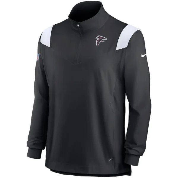 Atlanta falcons nike sideline coach chevron lockup quarter zip long sleeve top Blackwhite M