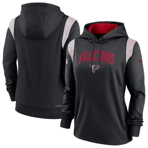Atlanta falcons nike womens sideline stack performance pullover hoodie Black