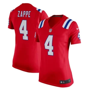 Bailey zappe new england patriots nike womens alternate game player jersey Red
