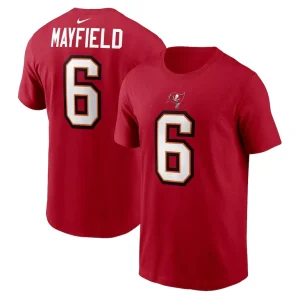 Baker mayfield tampa bay buccaneers nike player name number t shirt Red