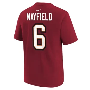 Baker mayfield tampa bay buccaneers nike player name number t shirt Red Yth L