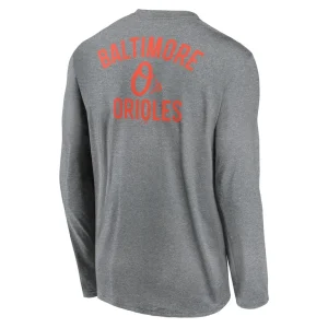 Baltimore orioles nike 2 hit legend performance long sleeve t shirt Heather charcoal L