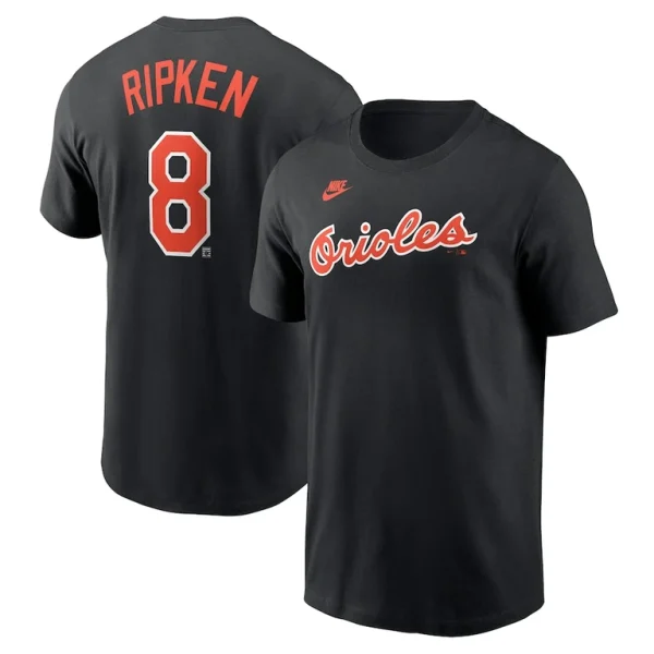 Baltimore orioles nike cooperstown collection fuse name number t shirt Black