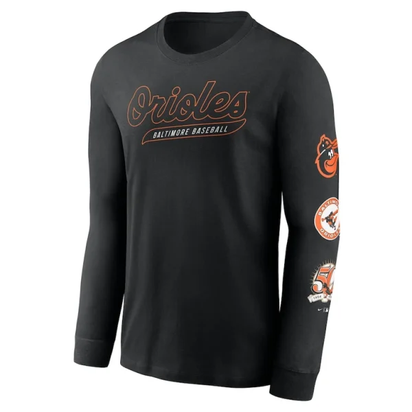 Baltimore orioles nike cooperstown collection knockout long sleeve t shirt Black M