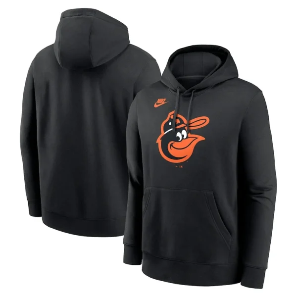 Baltimore orioles nike cooperstown collection logo club pullover hoodie Black