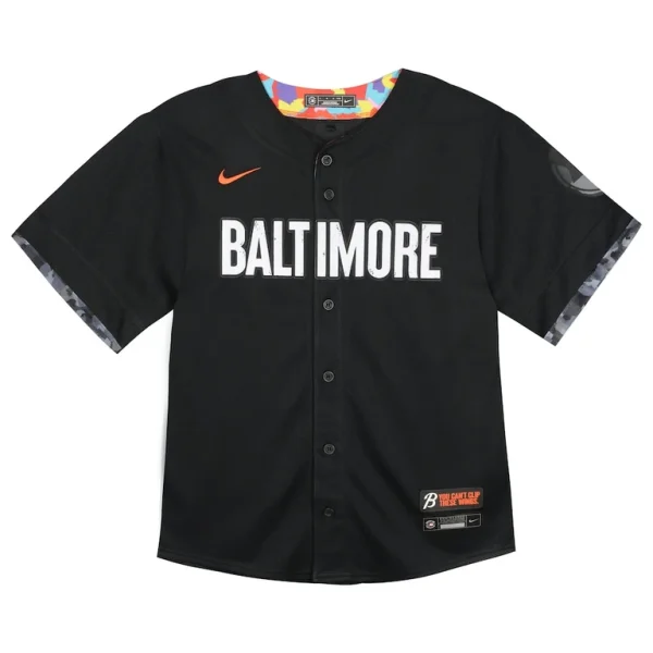 Baltimore orioles nike toddler city connect limited jersey Black 3T