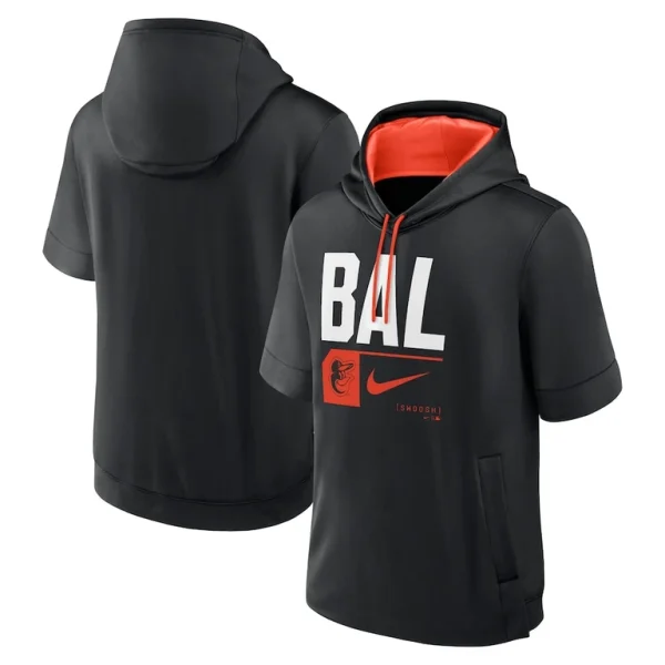 Baltimore orioles nike tri code lockup short sleeve pullover hoodie Black