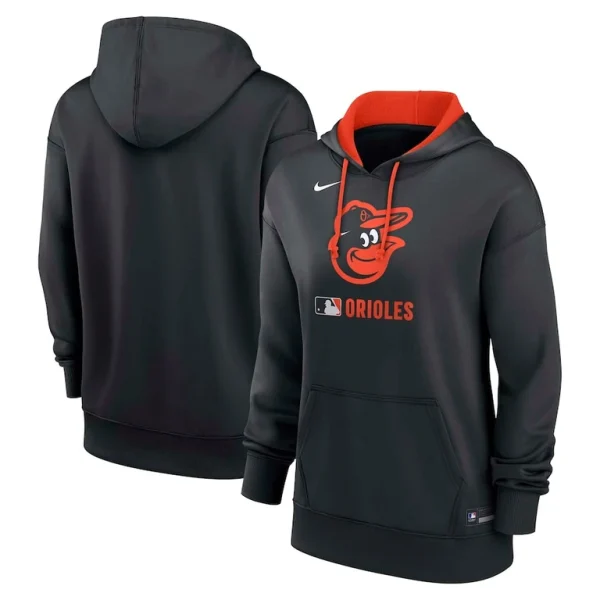 Baltimore orioles nike womens authentic collection performance pullover hoodie Black