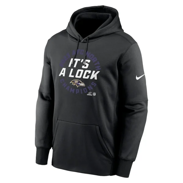 Baltimore ravens nike 2023 afc north division champions locker room trophy collection pullover hoodie Black M