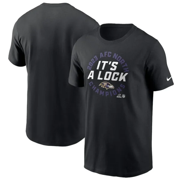 Baltimore ravens nike 2023 afc north division champions locker room trophy collection t shirt Black