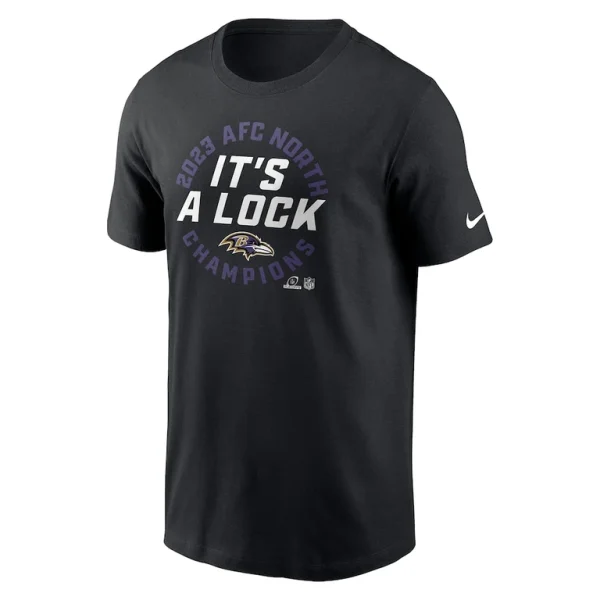 Baltimore ravens nike 2023 afc north division champions locker room trophy collection t shirt Black M