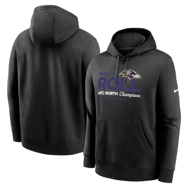 Baltimore ravens nike 2024 afc north division champions locker room trophy collection pullover hoodie Black