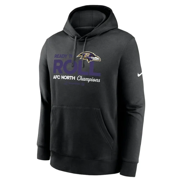 Baltimore ravens nike 2024 afc north division champions locker room trophy collection pullover hoodie Black M