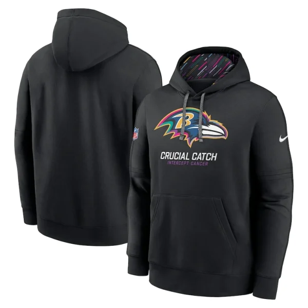 Baltimore ravens nike 2024 nfl crucial catch club pullover hoodie Black