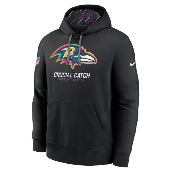 Baltimore ravens nike 2024 nfl crucial catch club pullover hoodie Black M