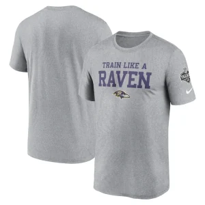 Baltimore ravens nike 2024 nfl training camp legend performance t shirt Heather gray