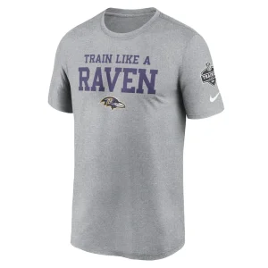 Baltimore ravens nike 2024 nfl training camp legend performance t shirt Heather gray M