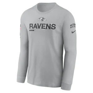 Baltimore ravens nike 2024 salute to service long sleeve t shirt Gray M