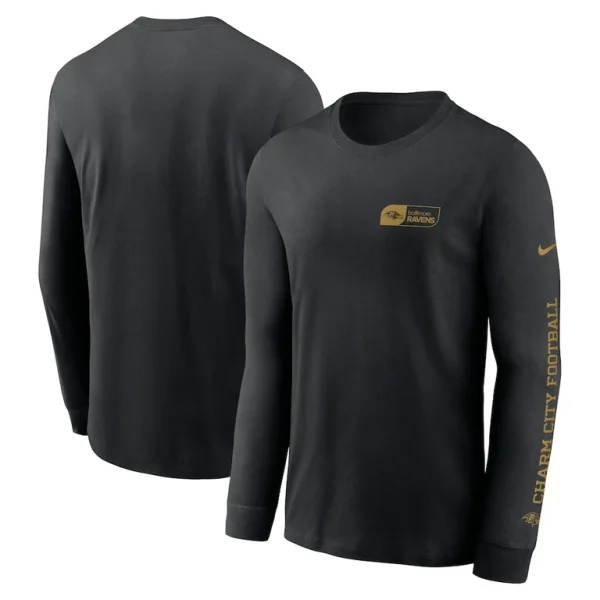 Baltimore ravens nike all out long sleeve t shirt Black